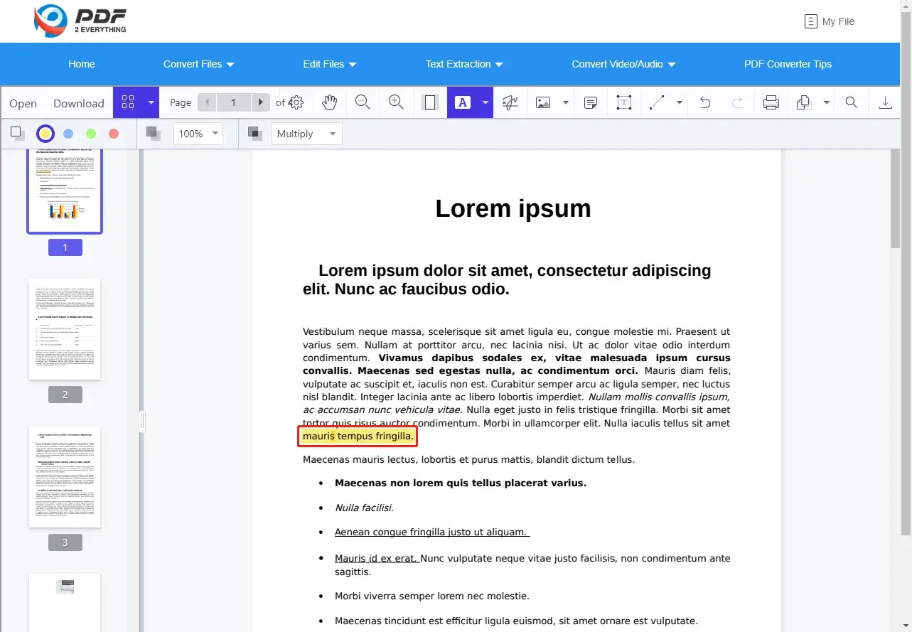 highlight in pdf through text highlighter of toolrocket