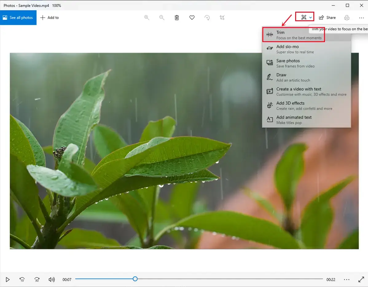 make a video clip in photos step 1