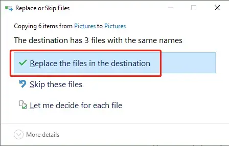 recover permanently deleted photos through file history step 3
