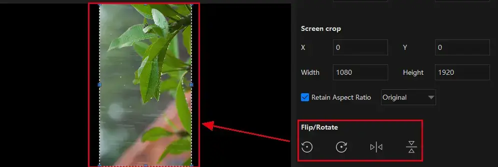 rotate a video in vidclipper