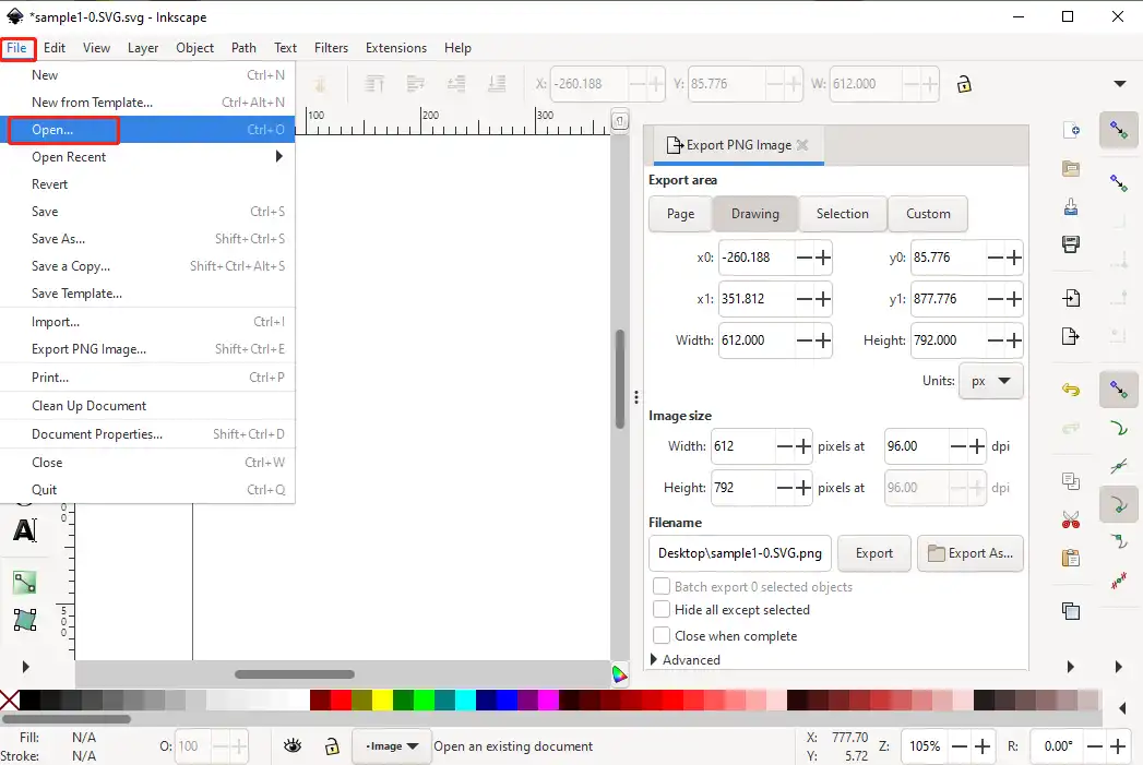 add file to inkscape