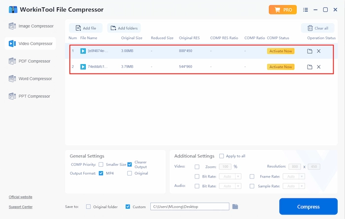 batch compression in workintool