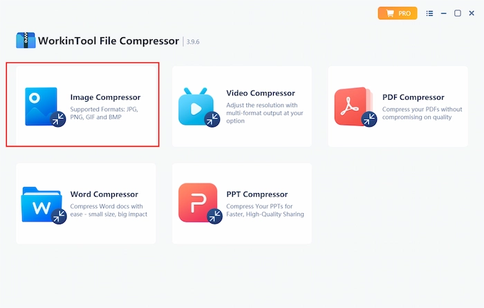 choose image compression in workintool