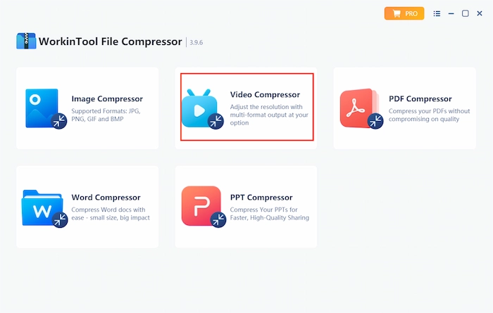 choose video compression in workintool