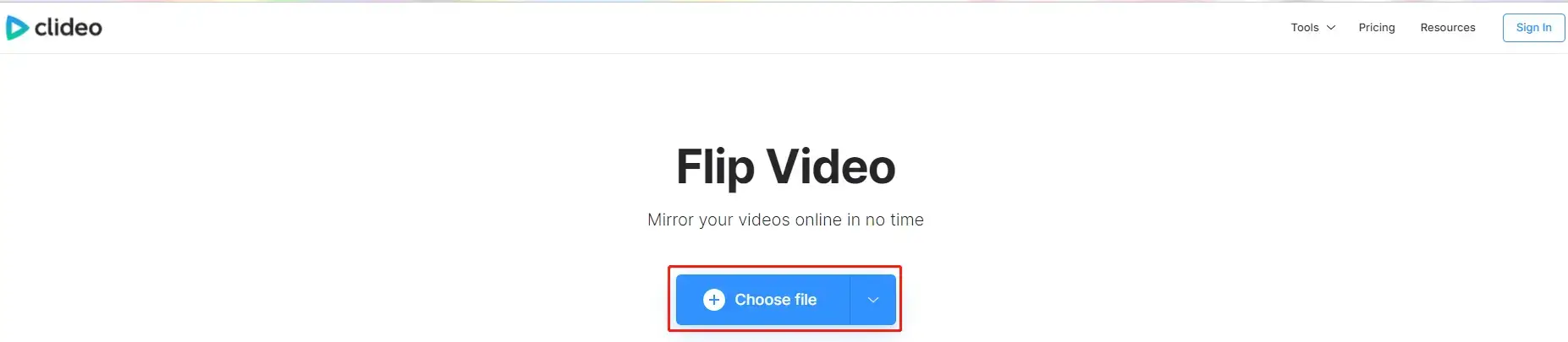 click choose file in clideo