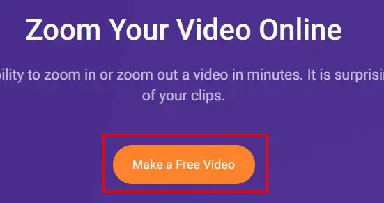 click zoon a video online in flexclip