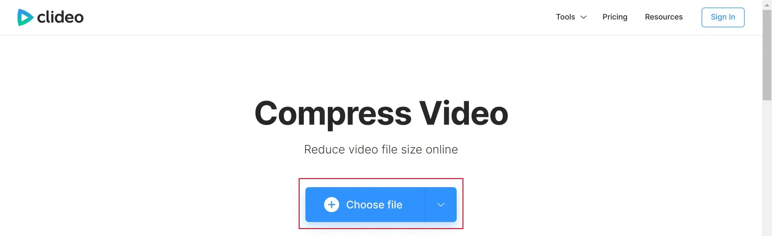 compress wmv files through clideo step 2