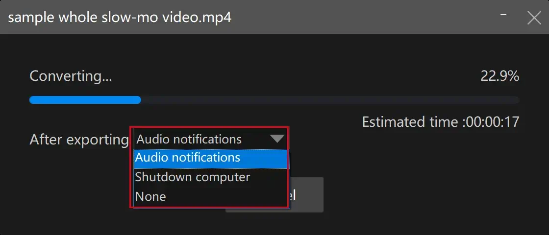 exporting reminder settings in vidclipper