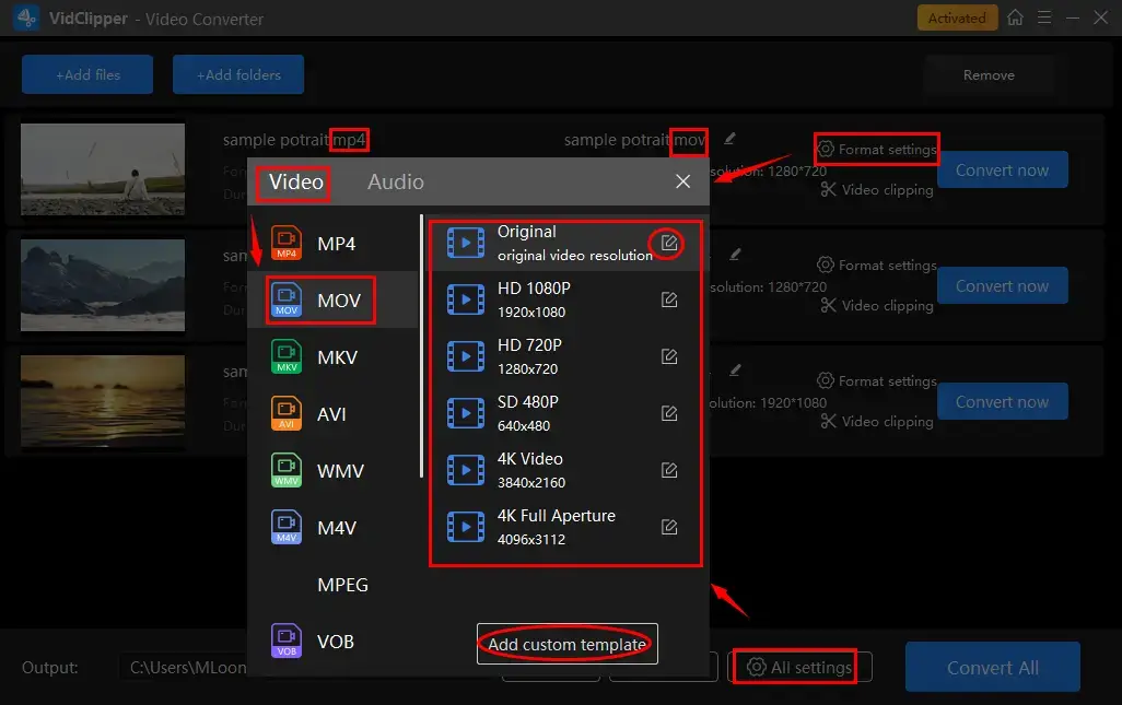 how to convert mp4 to mov in windows with workintool vidclipper 1