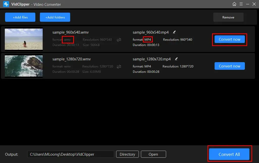 how to convert wmv to mp4 in workintool vidclipper