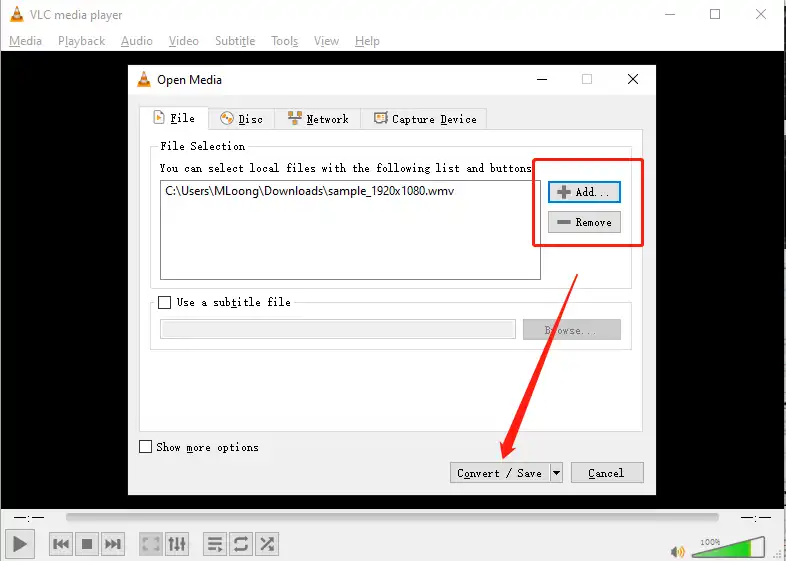 how to convert wmv to mp4 vlc 1