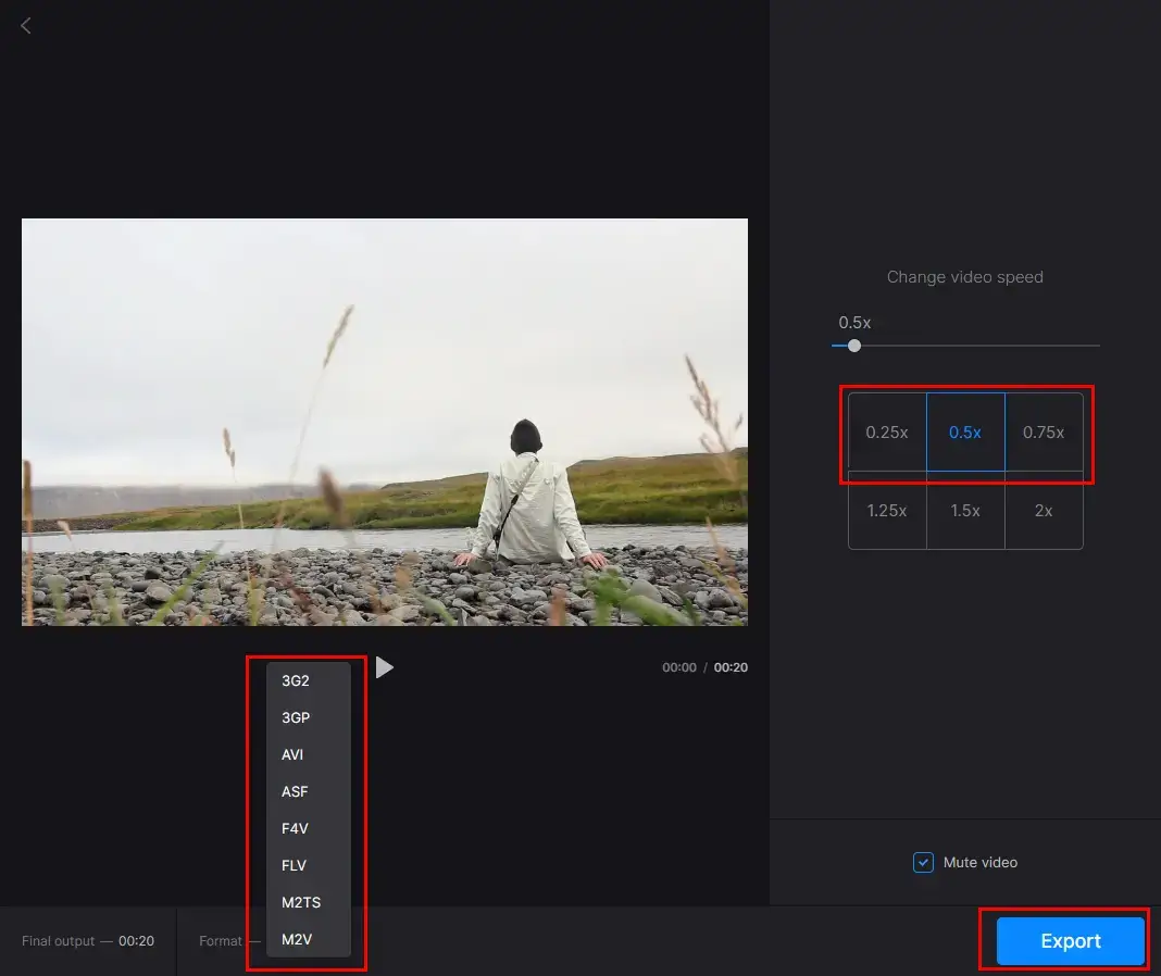 how to make a video slow motion in clideo 2