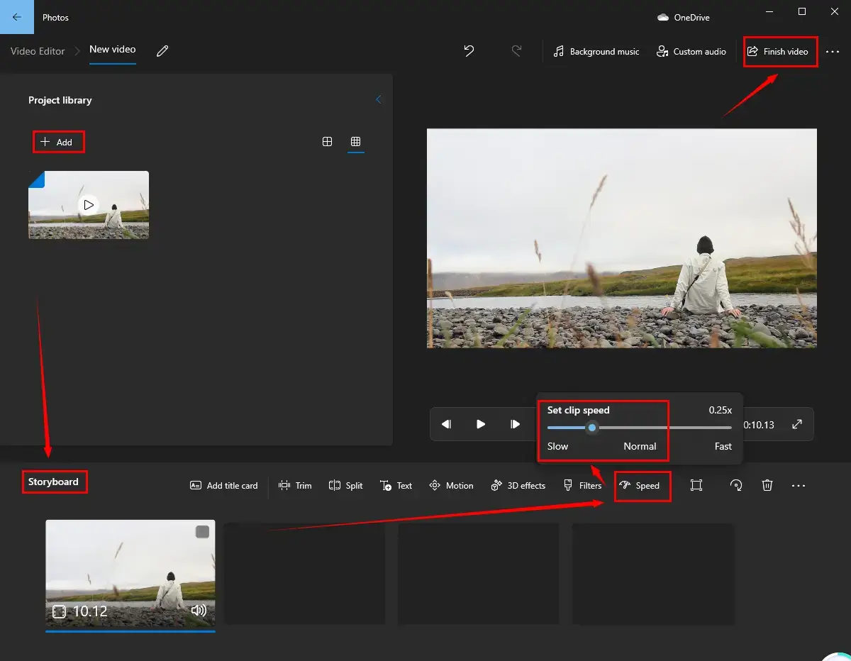 how to make a video slow motion in video editor