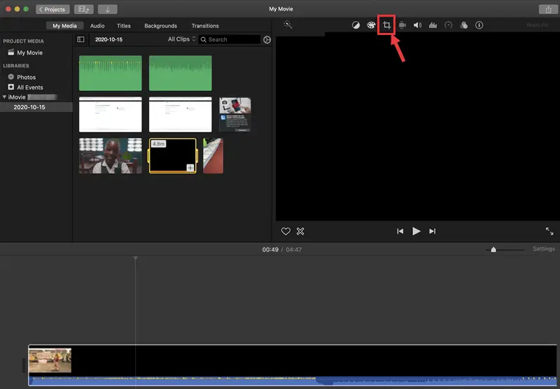 how to rotate a video om mac with imovie