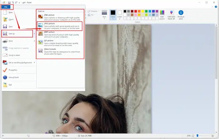 paint file save png as jpeg picture