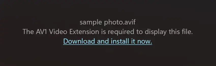 photos can not open avif