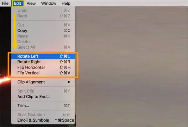 rotate a video in quicktime on mac