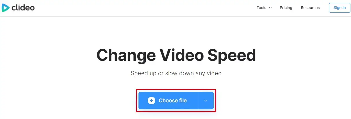 speed up a video through clideo step 2