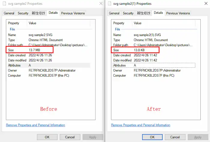 workintool file compressor compress svg file before and after properties