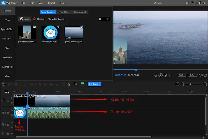 workintool vidclipper add image and video overlays for edits