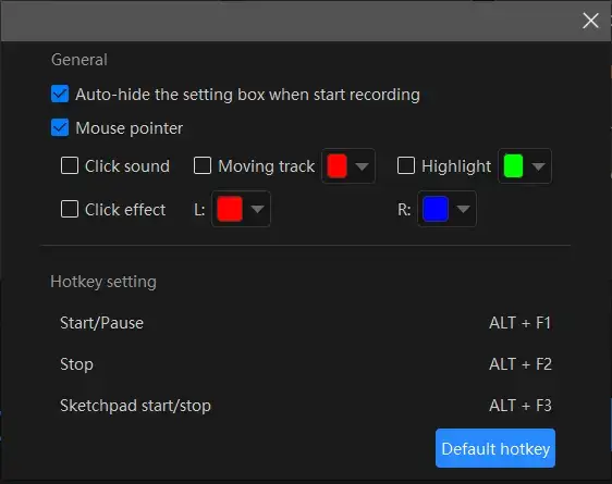 additional screenmast settings
