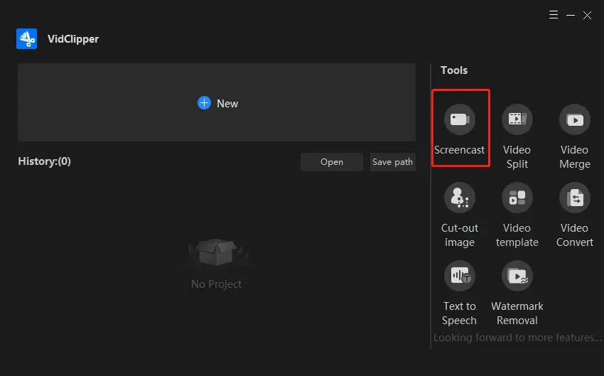 choose screenmast in vidclipper