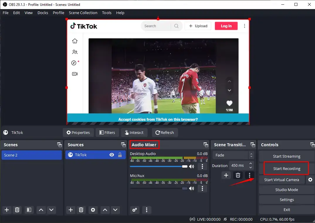 how to record a tiktok on mac with obs 2