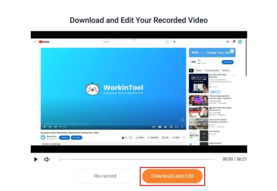 how to record a video without sound via flexclip online screen recorder