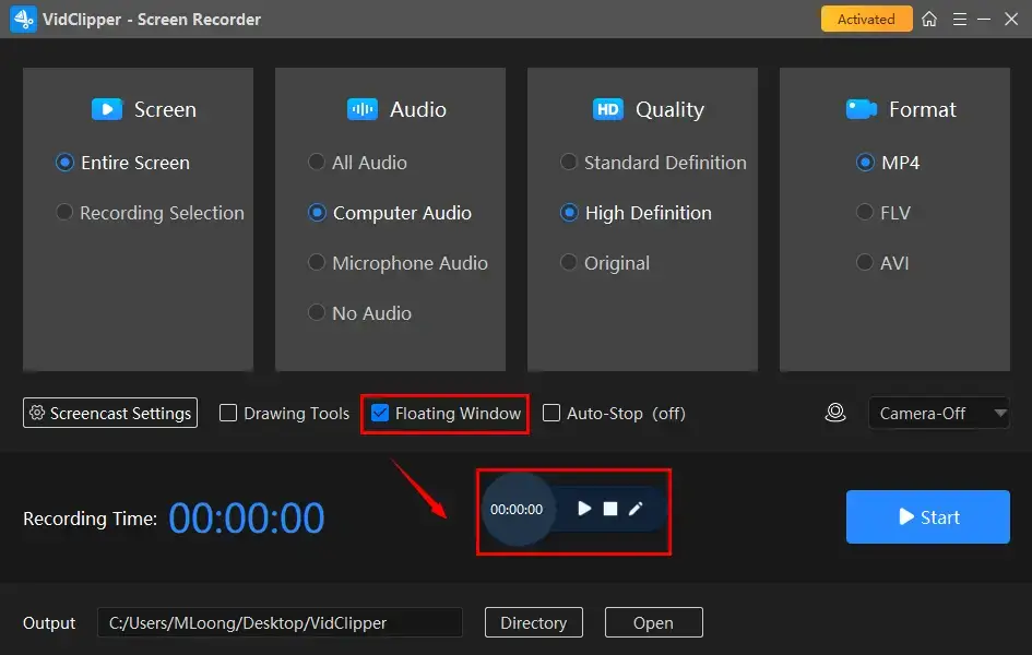 how to record youtube videos with workintool capture screen recorder floating box