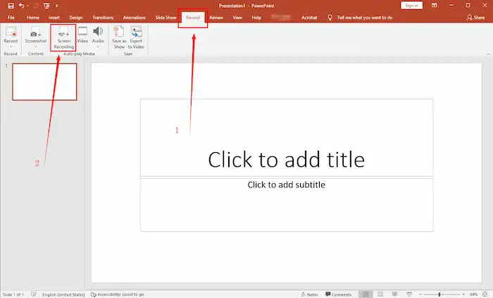 powerpoint record screen recording