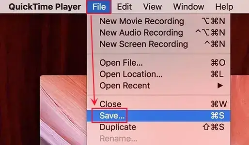 save recording from quicktime player on mac