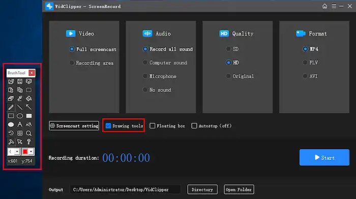 workintool vidclipper record youtube videos brushtool