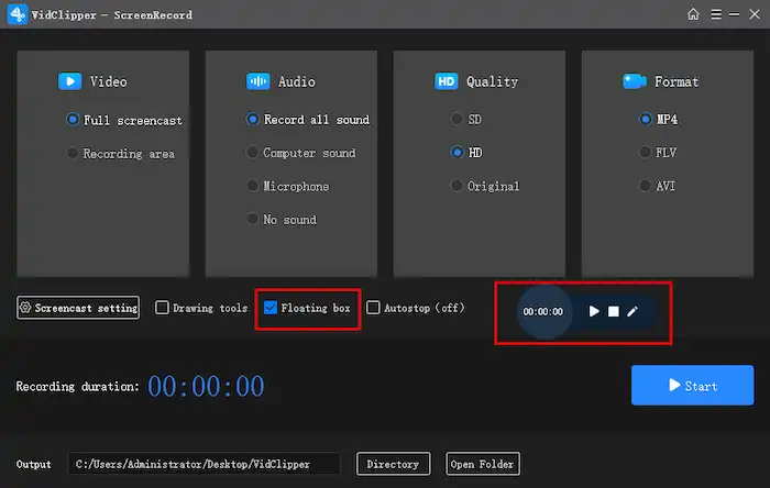 workintool vidclipper record youtube videos floating box