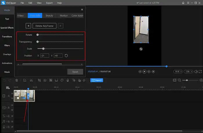 add keyframes property in vidclipper