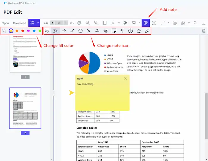 add note to pdf