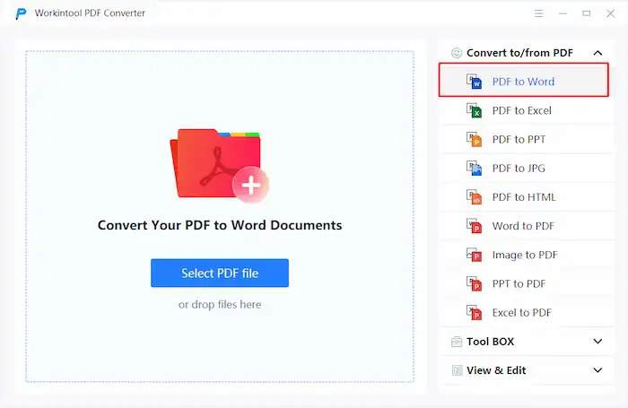 copy and paste from pdf to word with workintool