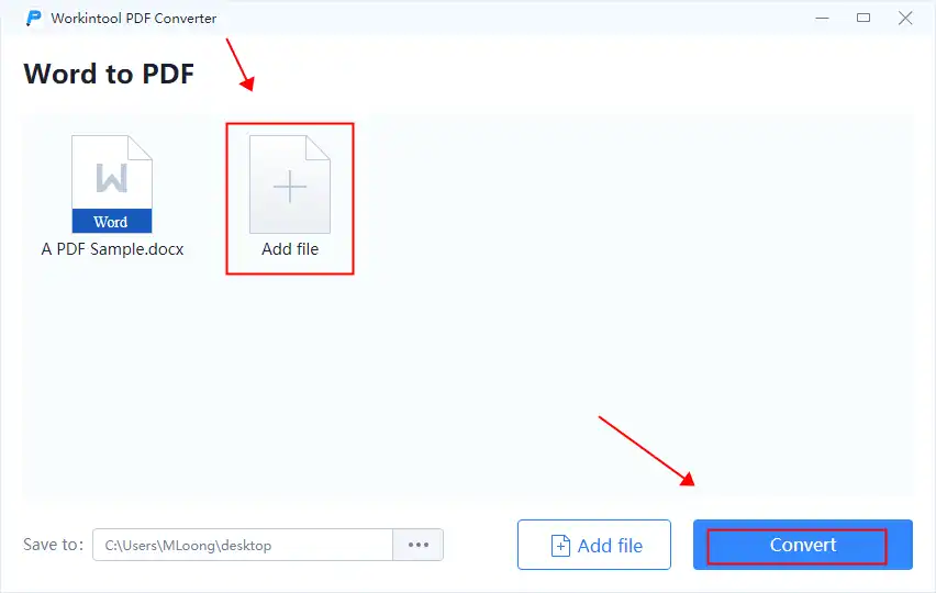 create a pdf from word