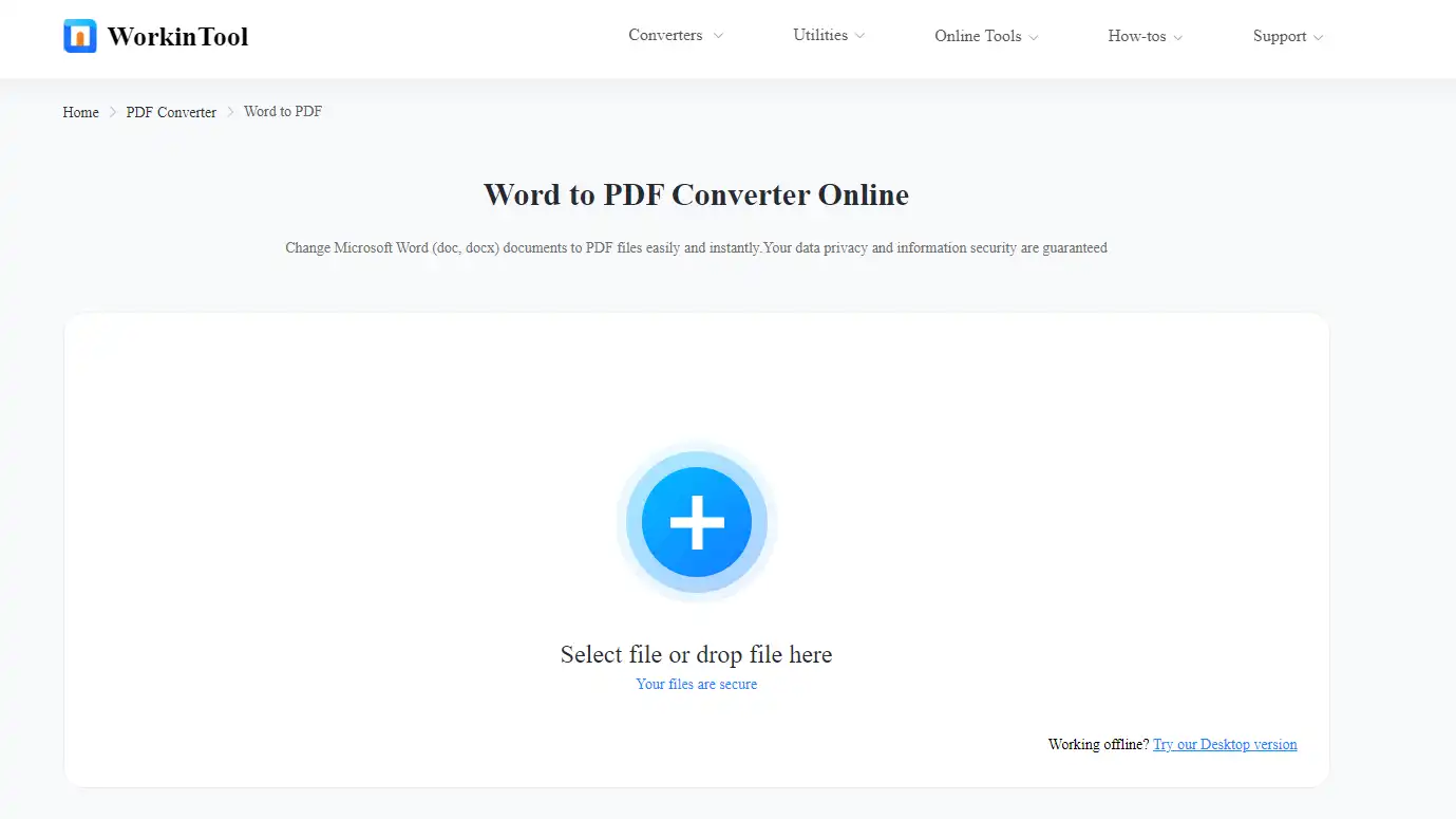create pdf from word online