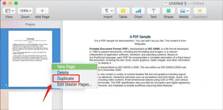 duplicate a page in pdf mac