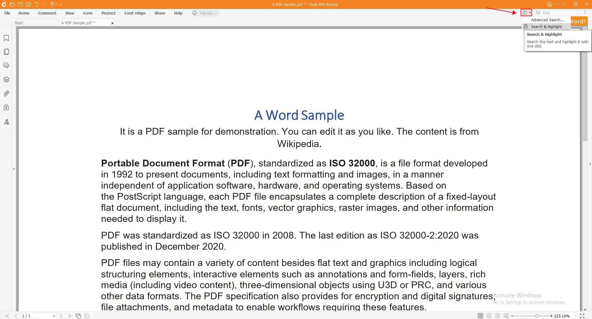 find a word in pdf