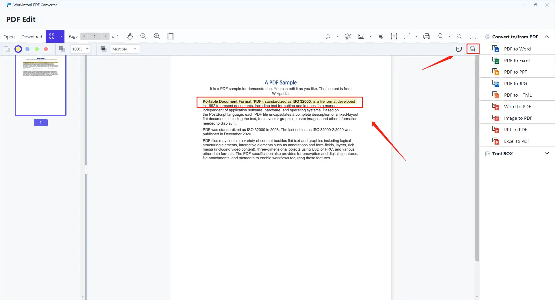 remove highlight from pdf 
