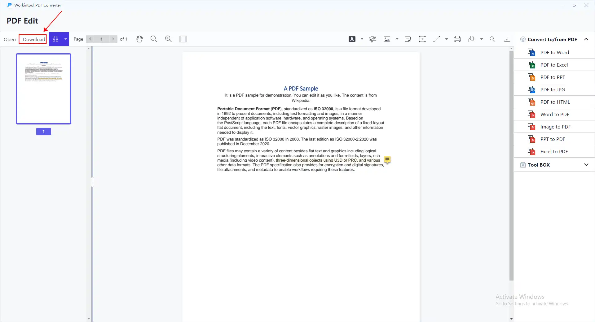 save the pdf