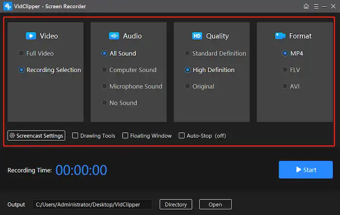 vidclipper custom settings