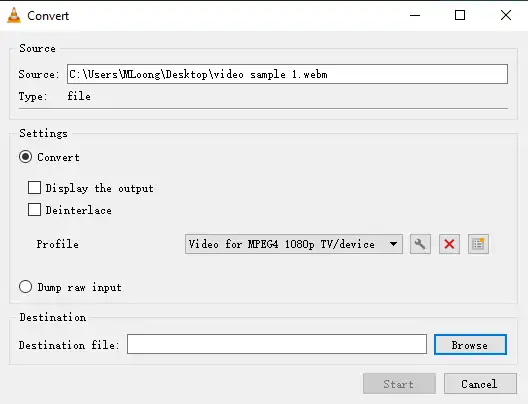 convert webm to mp4 vlc