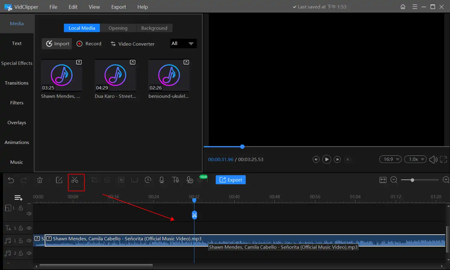 how to merge audio files on windows in vidclipper 2
