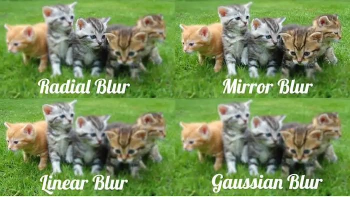 radial mirror linear gaussian blur comparison