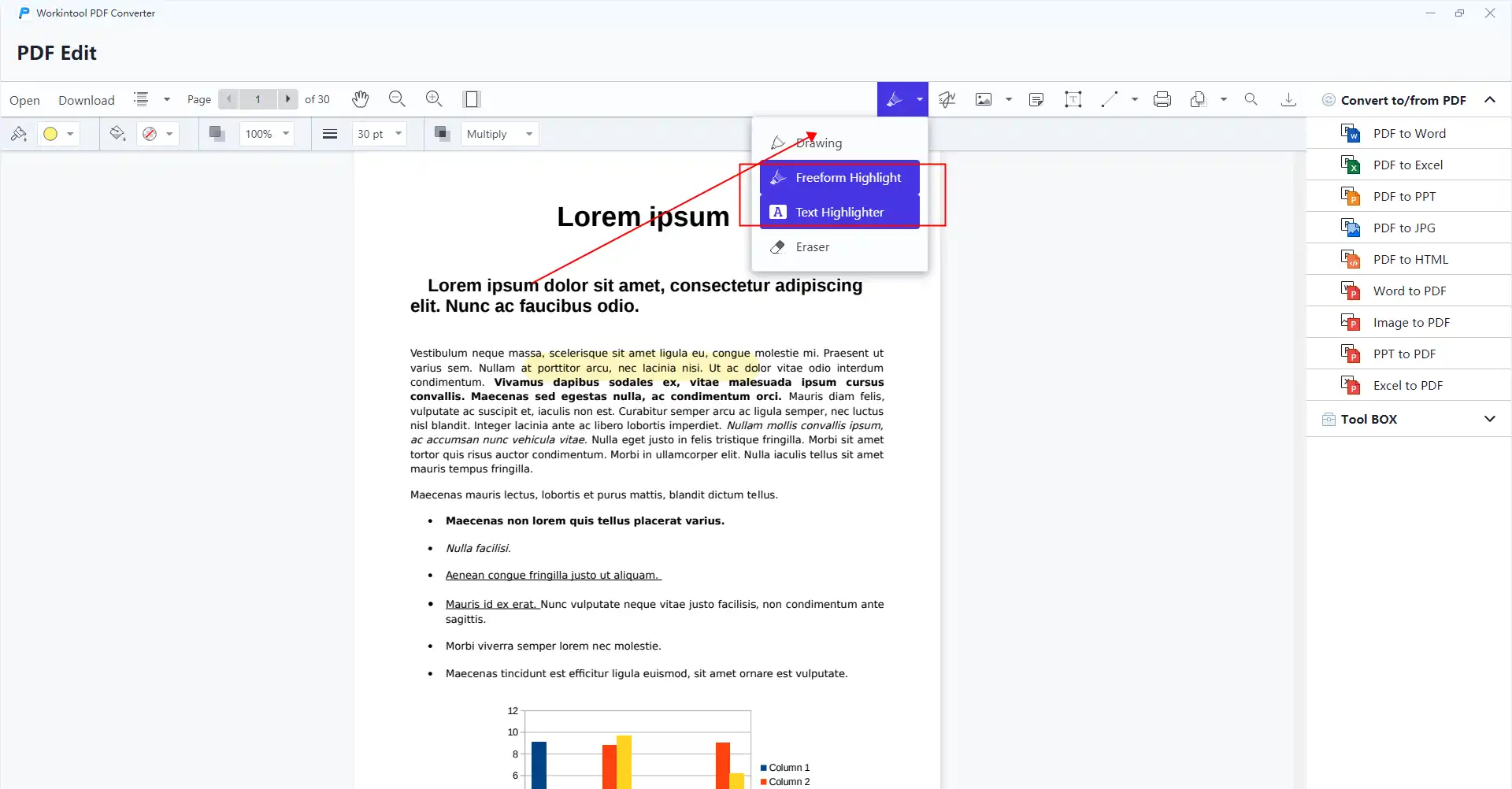 workintool pdf converter highlight