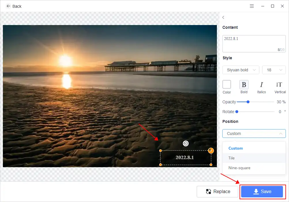 time stamp photos