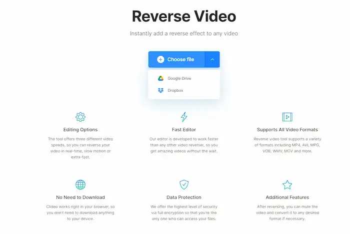 clideo reverse video