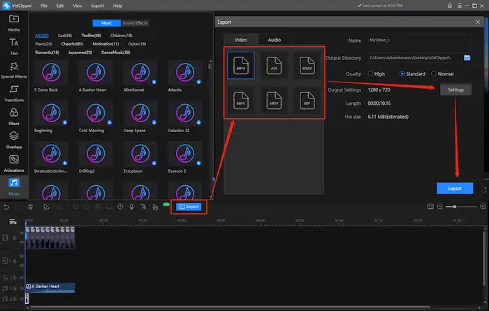 export a stop motion video